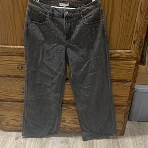 Elegant Women's Black Wide Leg Jeans